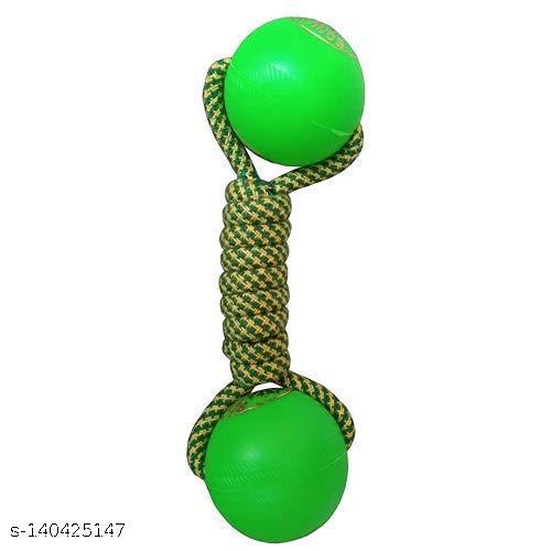 SET PETDurable Plastic DUMBLE Knotted Cotton Rope Toys for Teeth Cleaning and Chewing, Small & Medium Dog/Cat/Puppy (Multicolour)