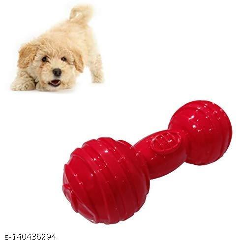 SET  PET Red Extra Strong Rubber Dumble Toy for Puppy and Dog