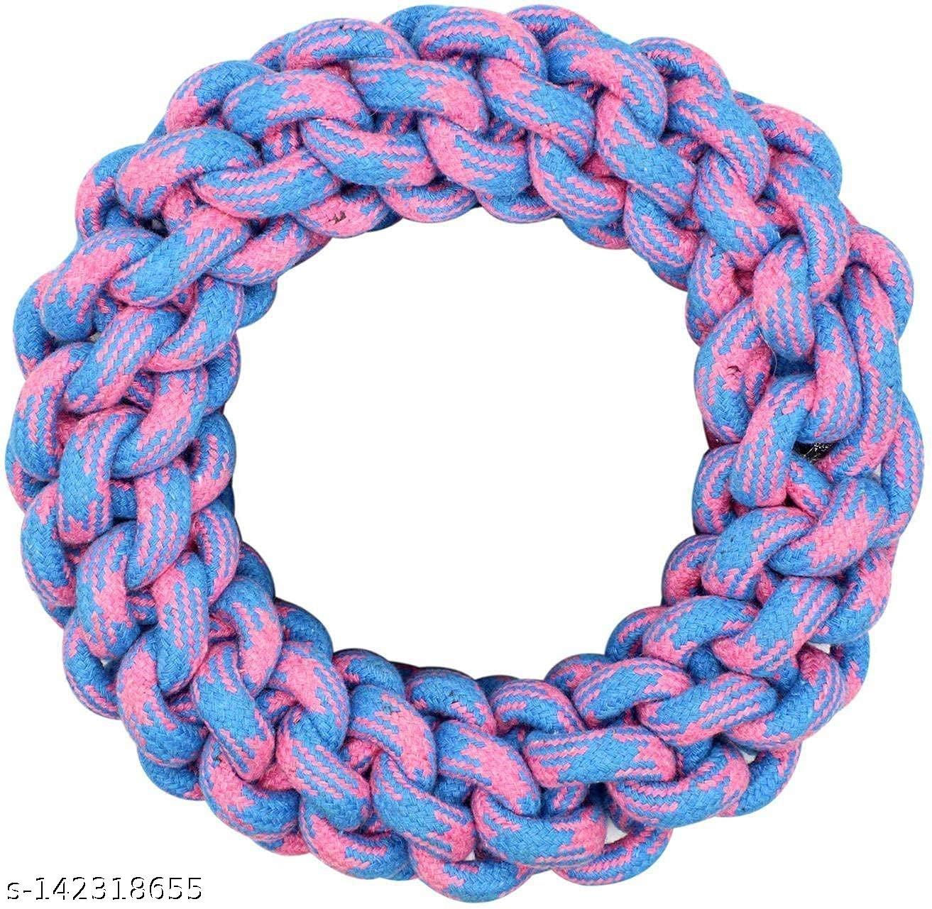SET PET  Rope Dog Toys | Knotted Cotton Ring Dog Che Toy for Small and Medium Breeds (Multicolor)