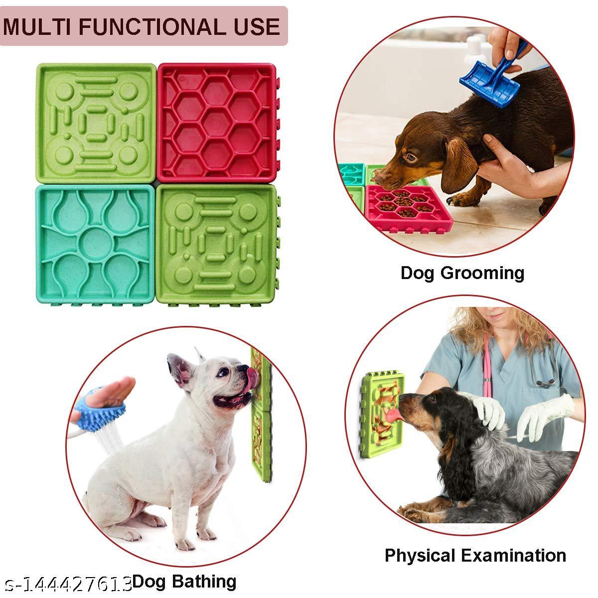  Lick Mat Dog Slow Feeders Dog Puzzle Toy Alternative to a Slow Feeder Dog Bowl Perfect Dog Licking Mat Cat Puzzle Feeder Suction for Bathing, Grooming and Training 4 DIFFRENT TYPE TRAY 1 BOX