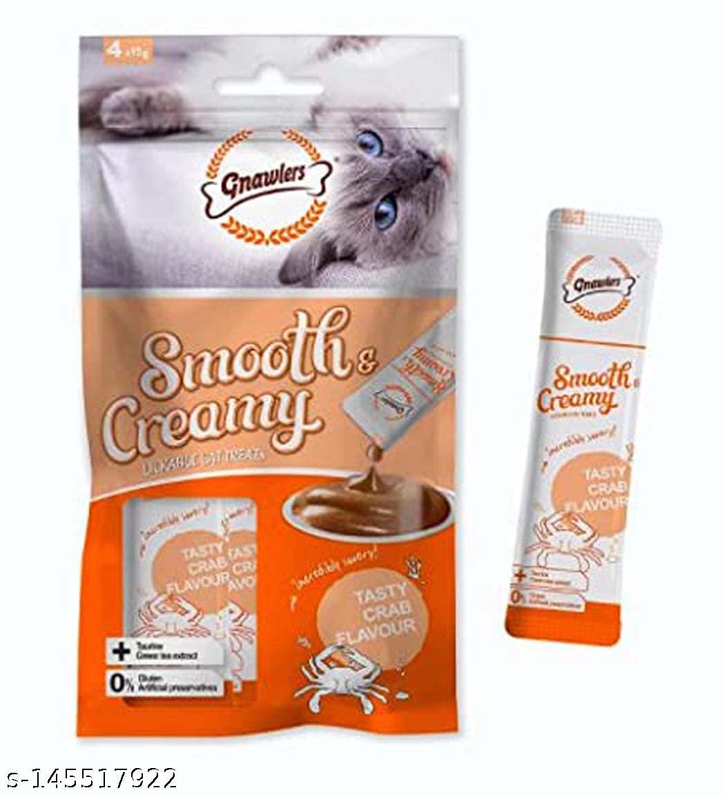 Gnawlers Rs Pet Smooth & Creamy Lickable Cat Food Treats 4x15g in 1 (Crab Flavor Pack of 1)