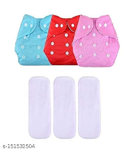 Psf-Sakhi Baby Reusable Cloth Diaper With 2 Cloth Diaper 3 white Inserts ( Multicolour)