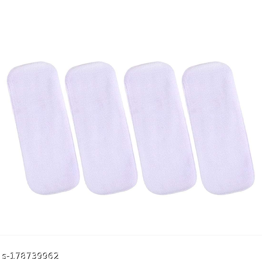 Baby Bamboo Charcoal Inserts for Cloth Diapers - 5 Layered (Pack of 3, White)