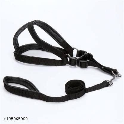 SET PET Pet Nylon Soft Padded Body Padded Adjustable Breathable Long Set-Leash & Harness for Puppy and Medium Dogs Outdoor Training and Running Set