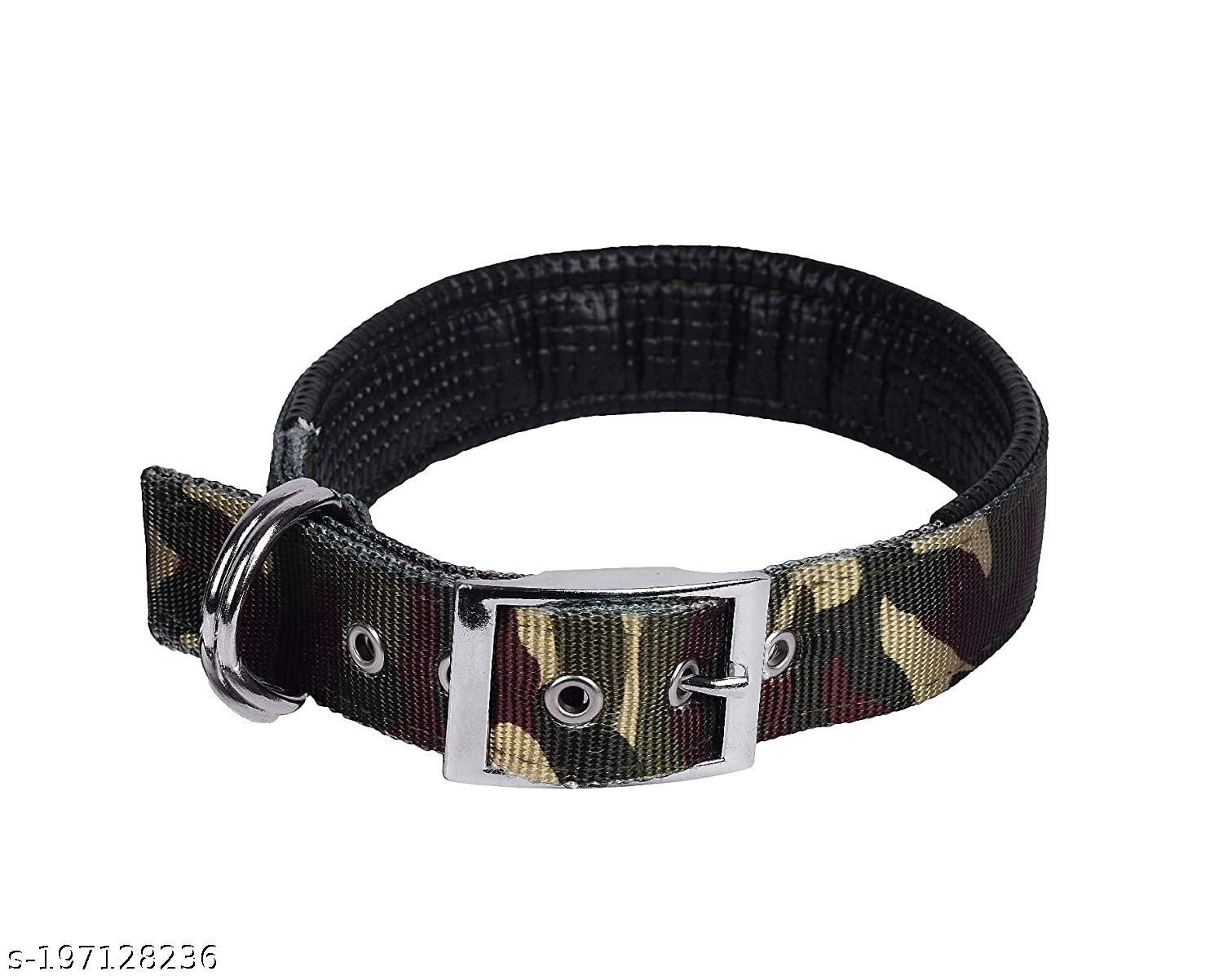  SET PET Dog Army Print Padded Collar Neck Belt - Comfortable and Adjustable Belt for Dogs and Puppies .50 MM  1 PCS 