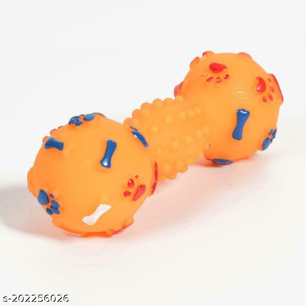 SET PET Dog Squeeze Squeaky Chew Toys Colorful Interactive Dog Toys Dotted Dumbbell Shaped Toy - 1 Pcs Pack