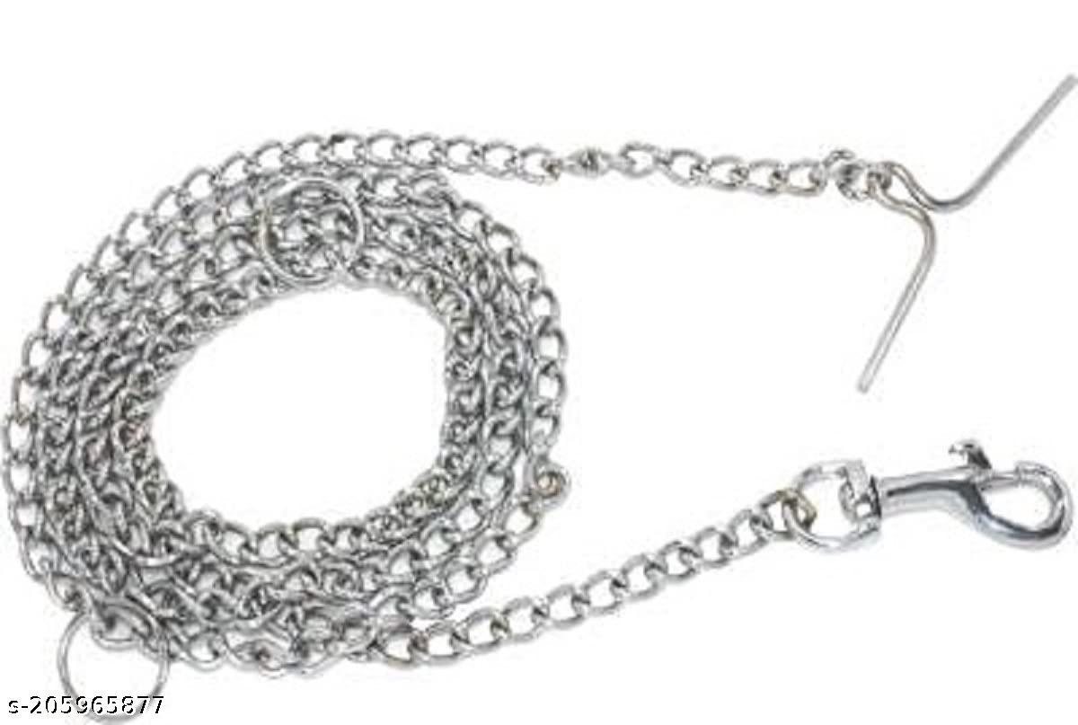 SET PET Dog Chain Silver Grind, Dogs Leash Heavy Duty Dog Chain with Heavy Hook (L - 60inch) Dog Weight Up-to 6 Kg X-Small ( Chain No -14