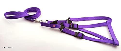 SET PET Export Quality Nylon Easy to Control Buckle Dog Harness with Soft Padded Lightweight Comfortable & Adjustable with Padded Hand Weaved Durable Leash Set Combo. Color- SIZE .50-75 MM