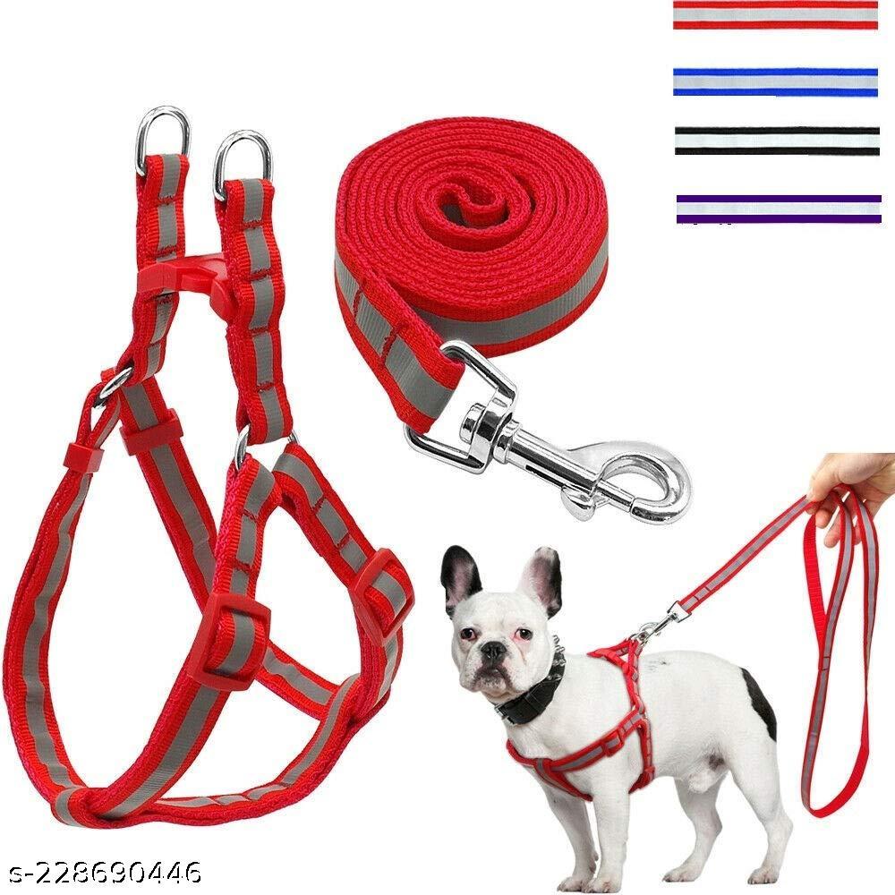 Set pet   Nylon Reflective Dog Harness Leash Lead Set for Puppy (Puppy Small, )(multicoloer)size 30-50 cm