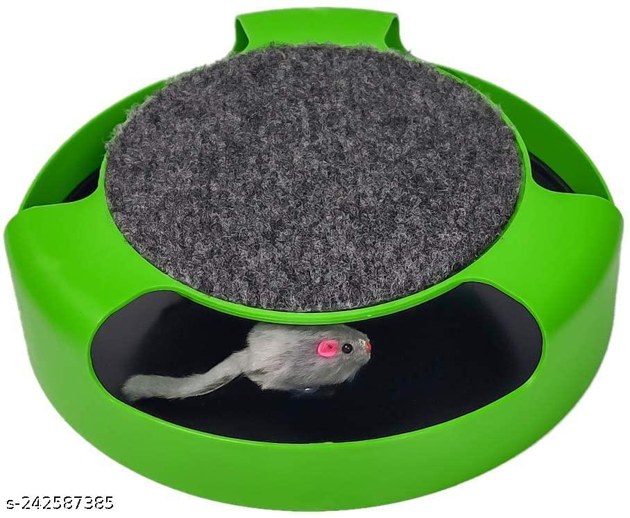 Set Pet Cat Toy with Running Mouse | Interactive Motion Cat Toy Automatic Rotating Teaser Pop and Play Hide and Seek Hunt Peekaboo Cat Toy for Pet Cat Kitten Play Fun Exercise