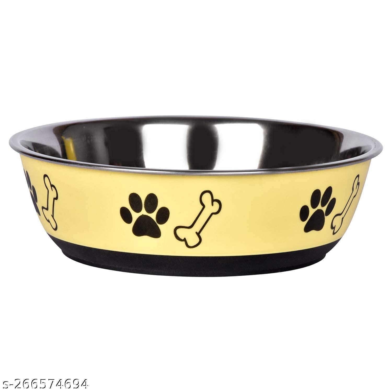 SET PET Round Stainless Steel Dolly Bowl for Dogs & Pets SMALL (150-200 ML Pack of 1-Color May Vary)