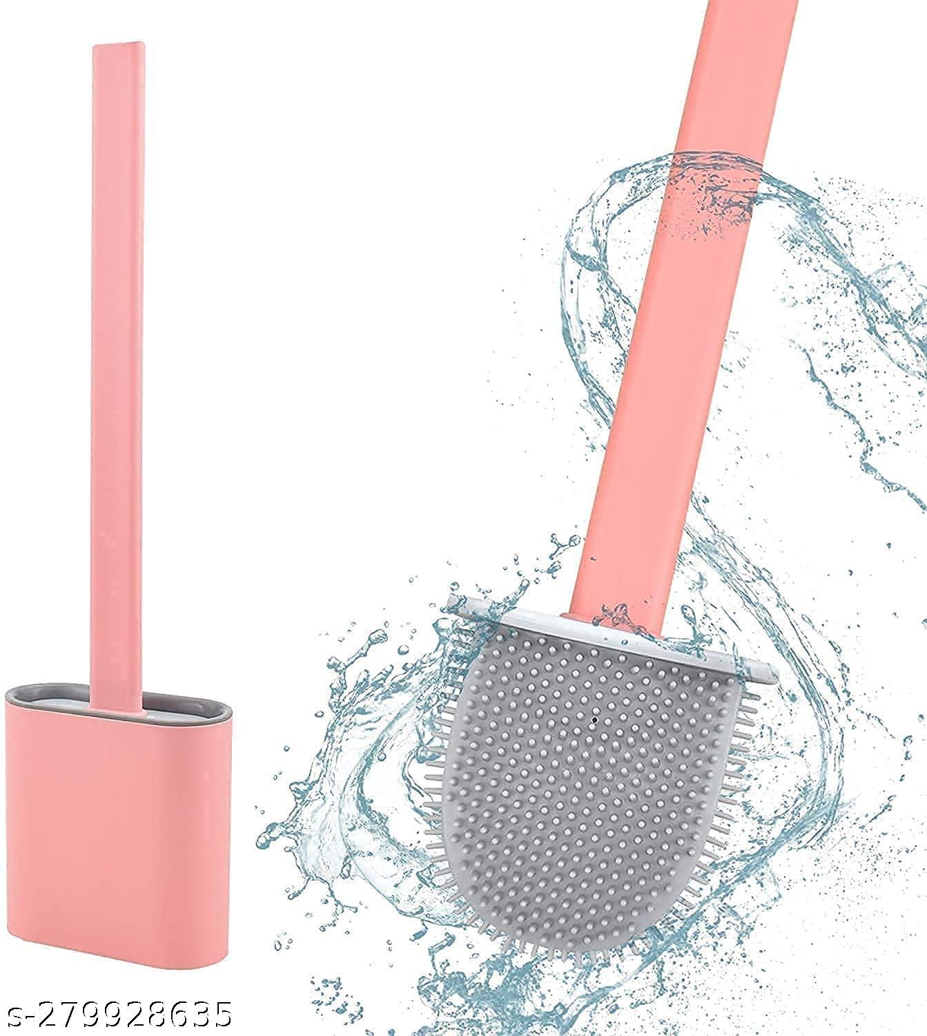 uniqueSilicone Water Drop Toilet Brush and Holder Set, Automatic Opening and Closing, Wall Mounted Deep Cleaning Toilet Bowl Brush for Bathroom Toilet...
