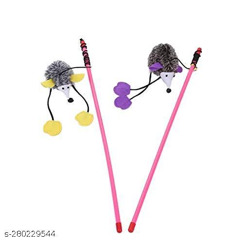 1 Piece Feather Teaser Interactive Stick WITH SOFT Toy for Cat and Kitten - Cat Toy