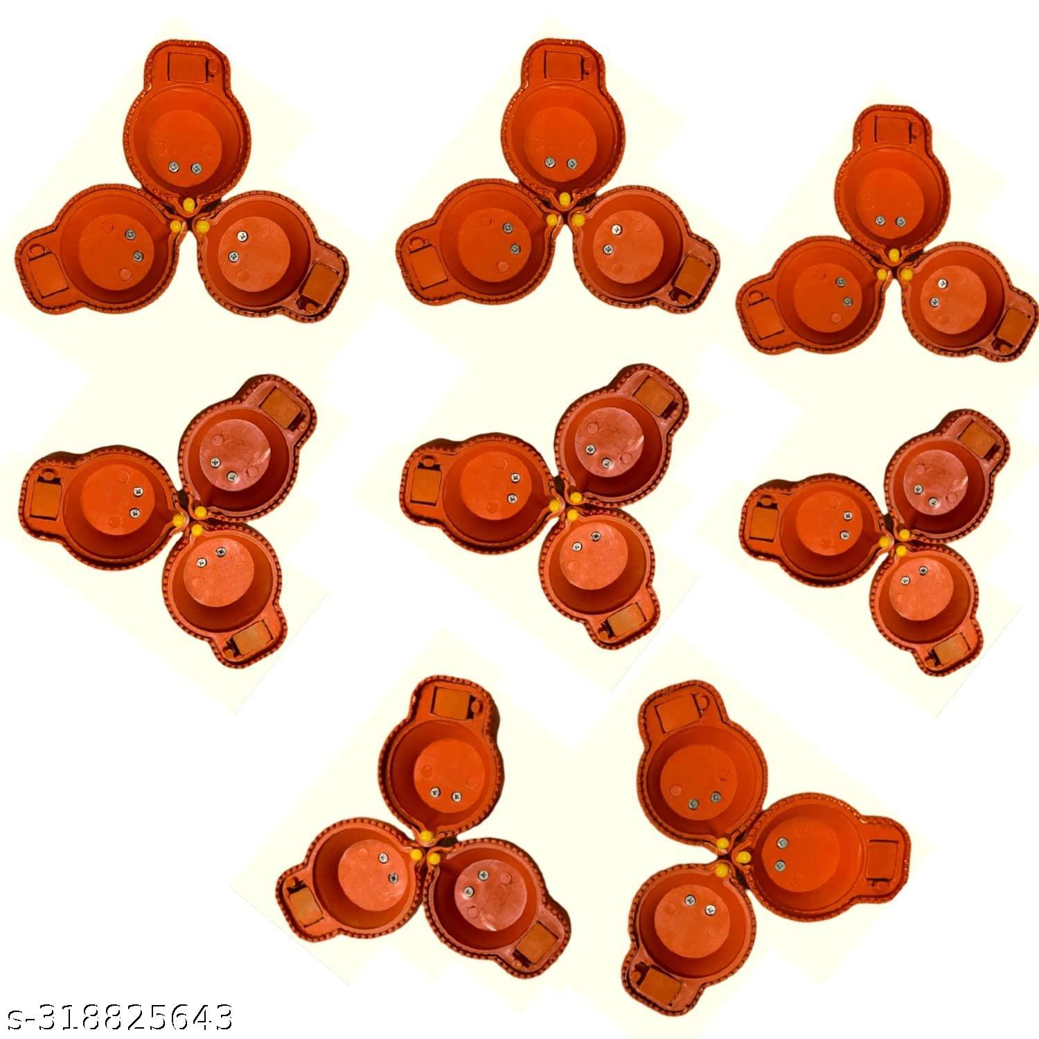 Water Sensor Electric LED Brown Diya | Battery Operated Diya Shaped LED Light Candles with Water Sensing Technology for Home Decor, Diwali, Christmas, Party,Wedding & Festive Decoration (30)
