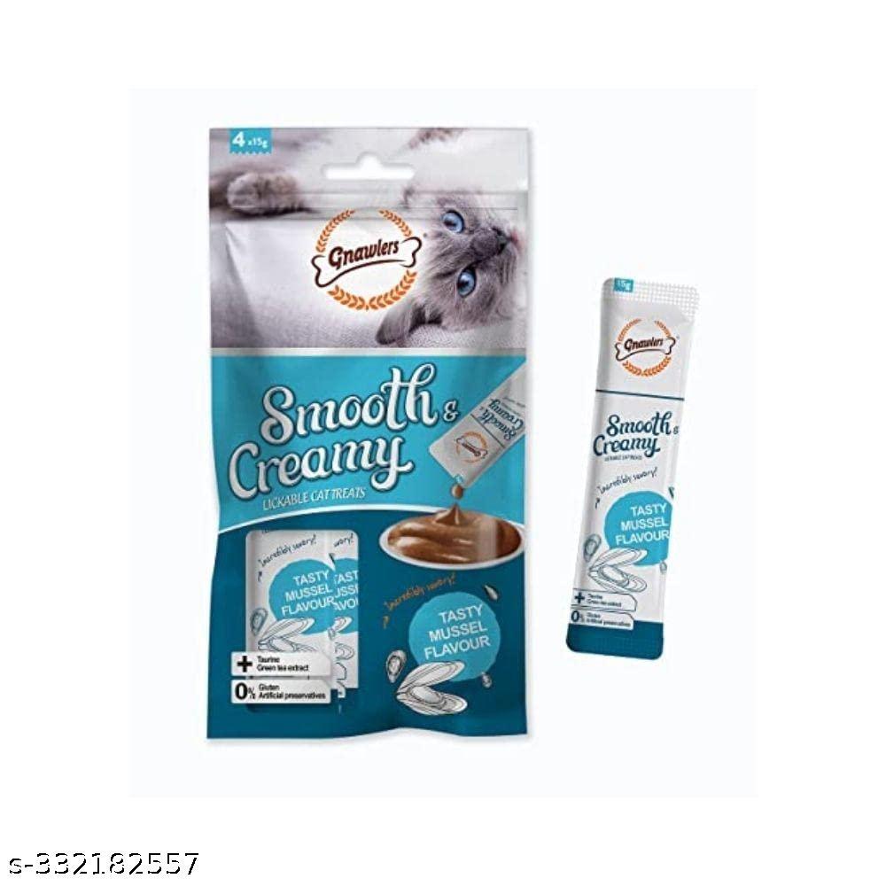  Gnawlers Rs Pet Cat Smooth & Creamy Treat 4x15g in 1 (Mussel Flavor Pack of 1)