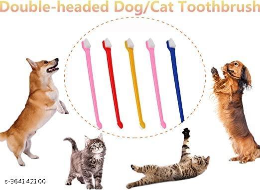 SET PET  Pet Dog/Cat's Double Headed Toothbrush MultyColor,Toothbrush, Double Side Toothbrush - set of 6brush