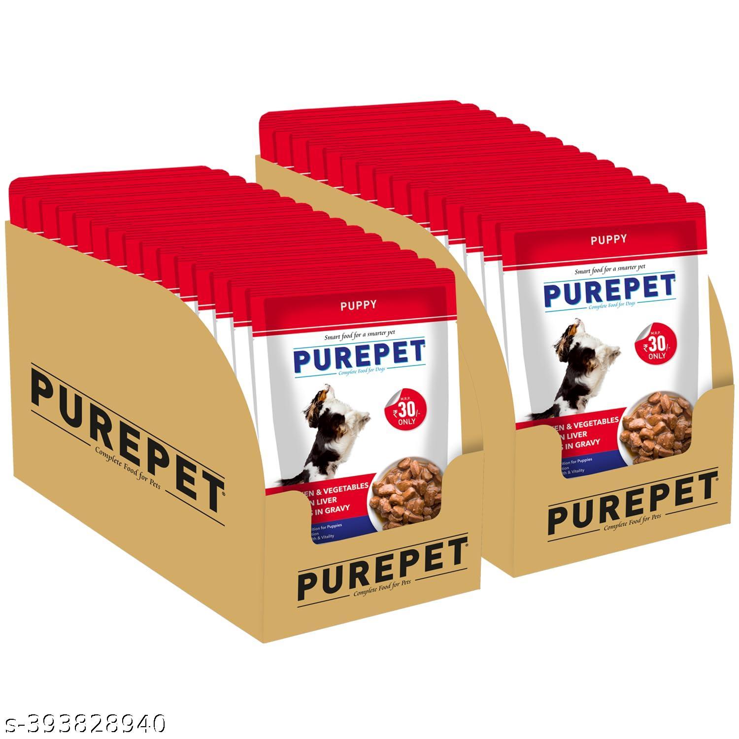  PUREPET All Life Stages Wet Cat Food, Real Tuna And Chicken Liver In Gravy, 15 Pouches (15 X 70G), 1 Count