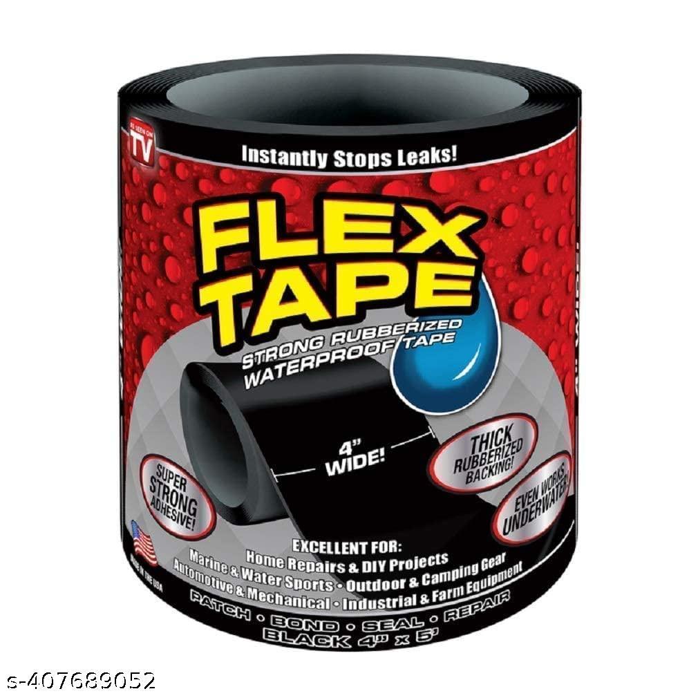 Enterprise Waterproof Flex Tape Seal Repair Super Strong Adhesive Sealant Tape for Any Surface, Stops Leaks of Kitchen Sink, toilet Tub, Large (Black)