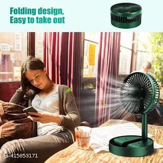 BOOSTER BAZAR Powerful Rechargeable Table Fan with Height and 3 speed Adjustable Folding Telescopic Table Fan, Table Fans, Table Fan for Office Desk, Table Fan for Home,kitchen (Multi colour)