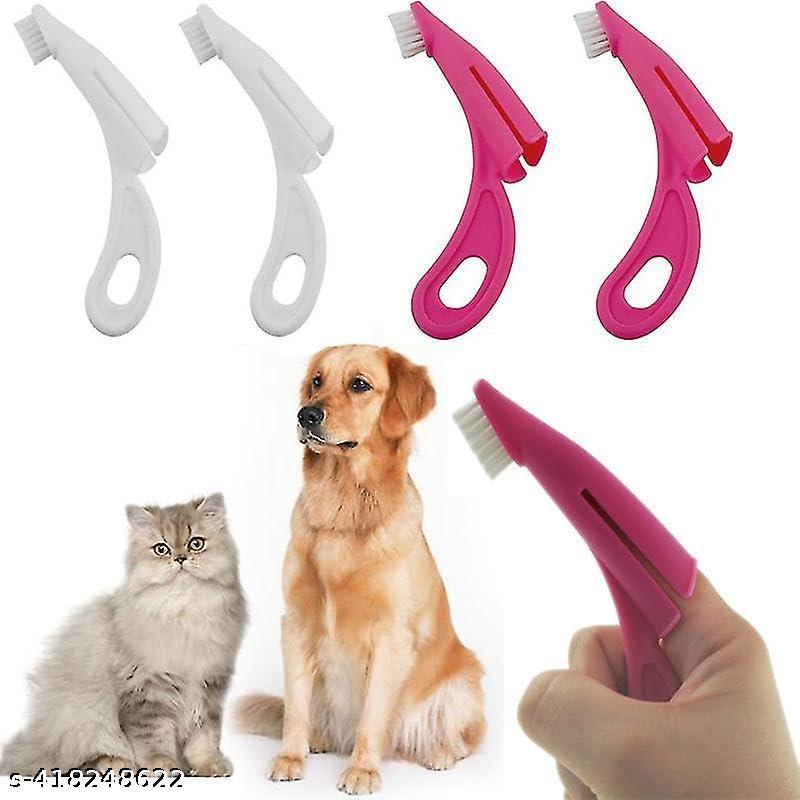 Dog Toothpaste and Curved FInger Toothbrush for Dental Hygiene Convenient Soft Toothbrush to Clean pet Teeth, Dog Tooth Brushes for Small to Large Dogs, and Most Pets 2 ps
