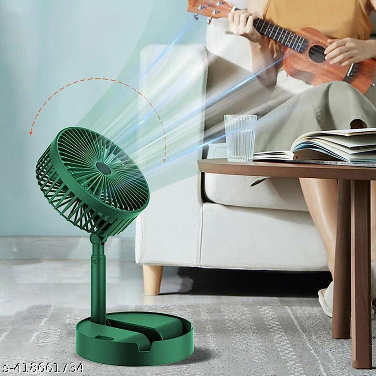 Mart Portable Fan, USB Rechargeable Folding Fan Telescopic Mini Summer Student Desktop Table Fan for Office Bedroom School Dormitory