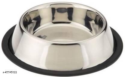SET PET Round Extra Large Steel Food Bowl for Dogs (1500gm) 