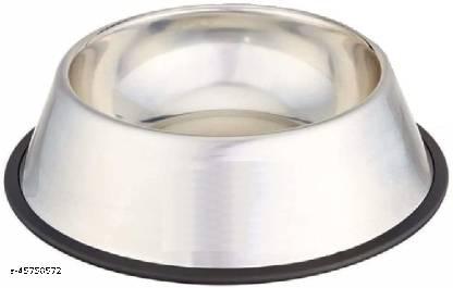 SET PET  Round Stainless Steel Pet Bowl  (400ml Steel)